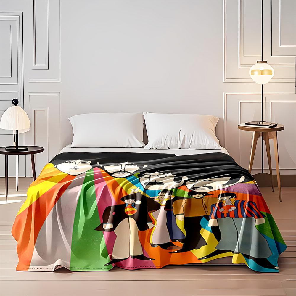 Retro Psychedelic Band Art Blanket for all seasons blanket lunch break throw gift
