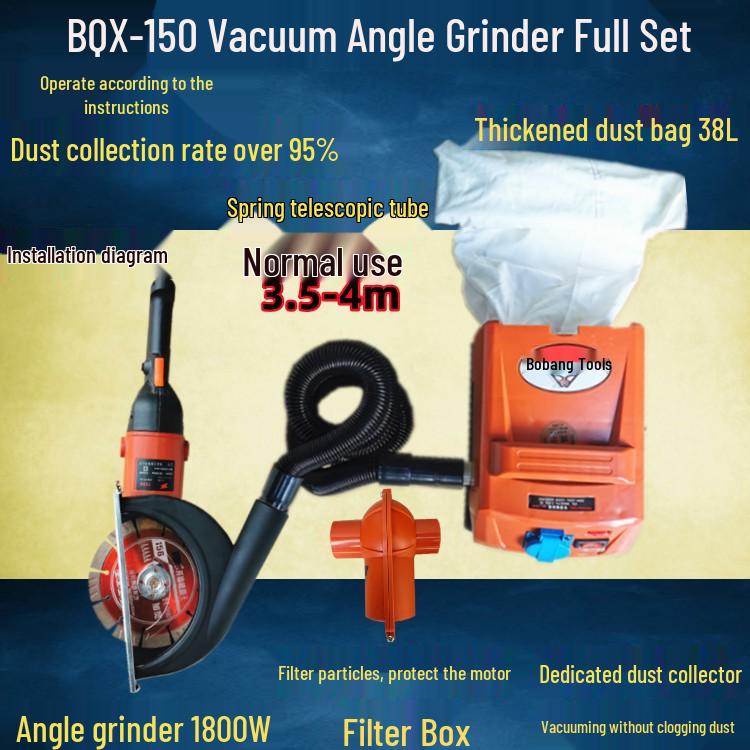 6-Inch Angle Grinder Dust Shroud for Dry Concrete Cutting and Grooving