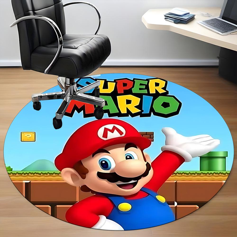 1pz Tappeto Rotondo Avventura di Mario per Ufficio, Arredamento Casa Camera da Letto Soggiorno, Decorazione Stanza, Offic a1016190
