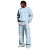 Men's Layer Sweatshirt and Cargo Pants Set with Elastic Waistband