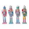 1pcs Colorful Macaron Puppet Figurine Wooden Christmas Ornament Gift for Friends Home Decor Festive Decorative Accessory
