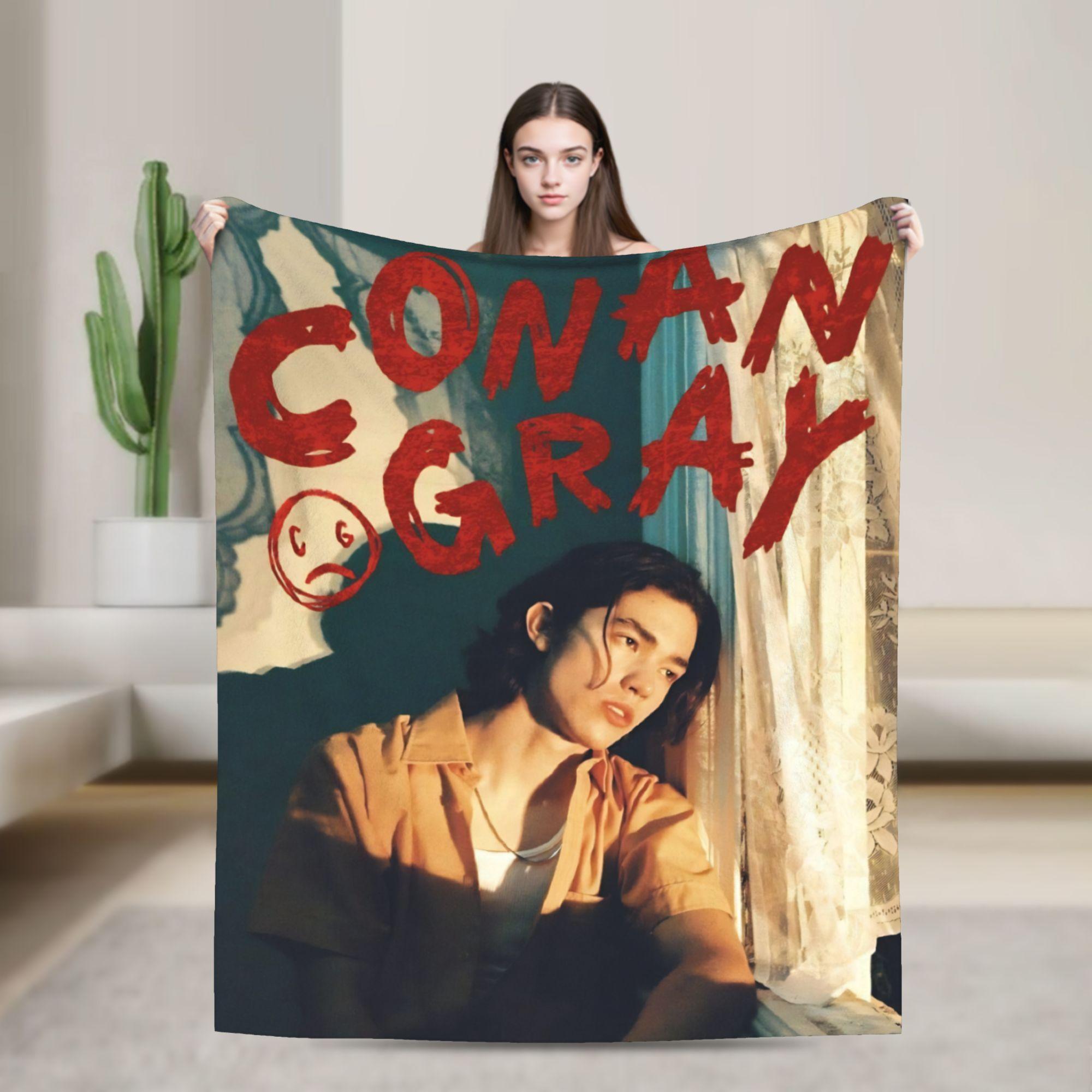 

Warm Soft Blanket Travel Office Conan Gray Poster Pop Throw Blanket Flannel Bedspread For Couch Bed Novelty Sofa Bed Cover 130x150cm