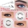 2-Pair Magnetic Eyelashes Set with Mirror Storage Box & Applicator - Natural Look, Glue-Free, Reusable, and Easy To Apply