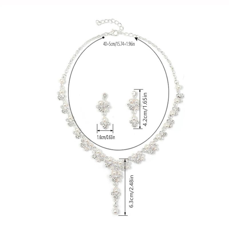 3pcs Zircon Necklace Set for Women Light Luxury Euro Versatile Layering Chains Sweater Bone Lock Alloy Bridal Zircon Set