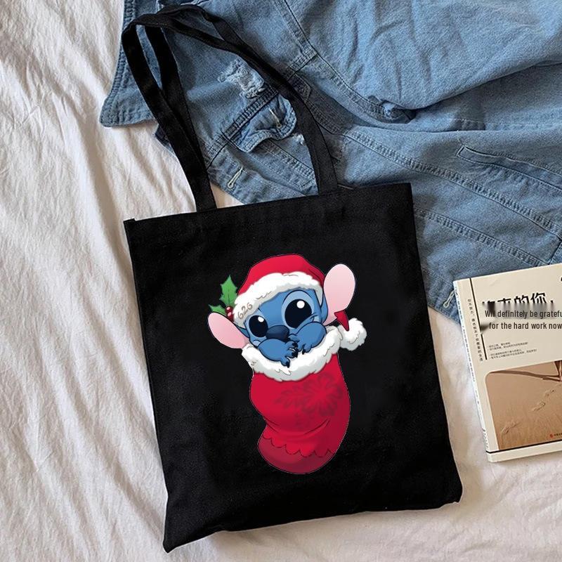 Lilo & Stitch Print Canvas Shoulder Backpack and Shopping Bag