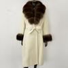 OFTBUY Wool Coat Women 2024 Autumn Winter Real Fox Fur Jacket Female Long Warm Natural Fox Fur Collar Fur Cuffs Coat Woolen Coat