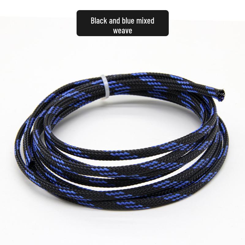 PET Braided Expandable 3mm Snakeskin Mesh Audio Cable Sleeve, Nylon Shockproof, 5 Meters