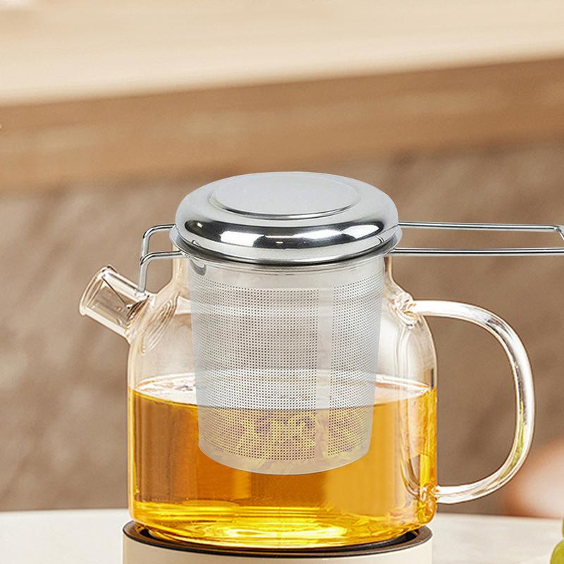 Tea Infuser Drinks Strainer With Handle Fine Mesh Tea Infuser With Lid And Handle For Camping Travel Home Workplace Cafe