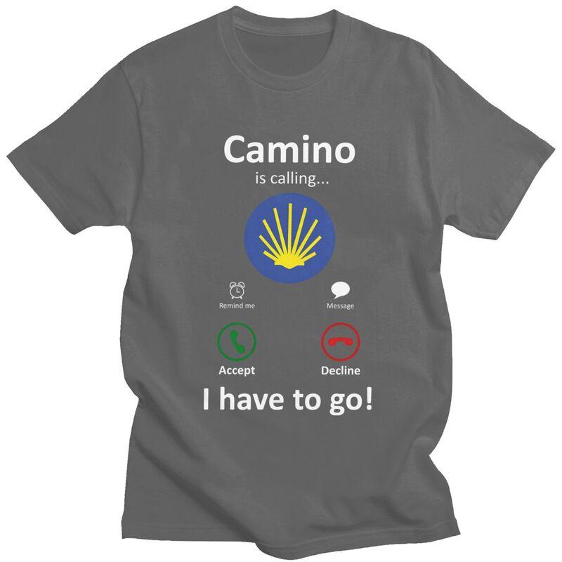 Custom Trendy Buen Camino De Santiago T Shirt Men Short Sleeves 100 Cotton Tshirt Tees Streetwear Tshirts