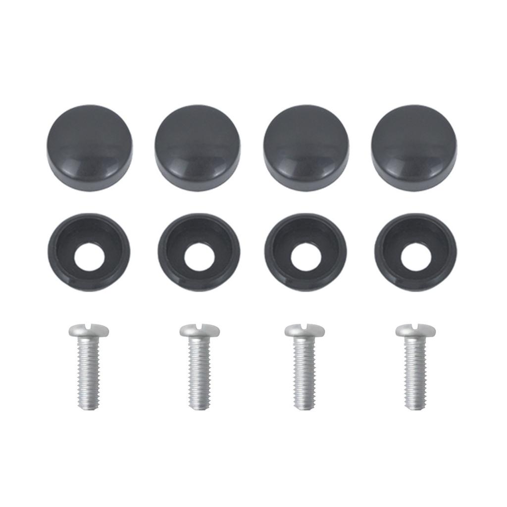 US-Spec License Plate Frame Mounting Kit: Screws, Covers with Base