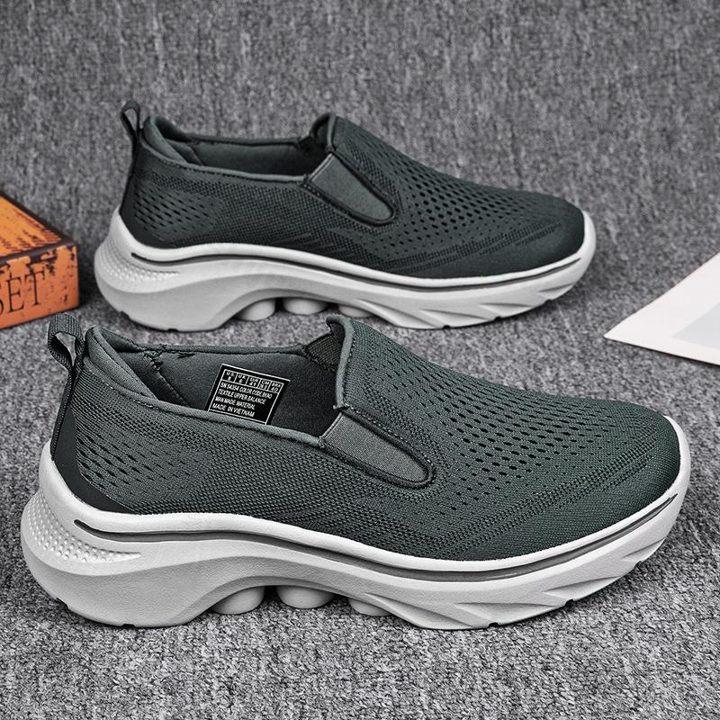 Весна 2026 Новые мужские повседневные туфли с дизайном Fly Weave, дышащие сетчатые, удобные, модный тренд, кроссовки на мягкой подошве 39 серый