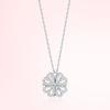 1pc Heart Shaped Four Leaf Clover Pendant Necklace Jewelry Zircon Women Love Clavicle Chain Gifts Openable ChokerJewelry