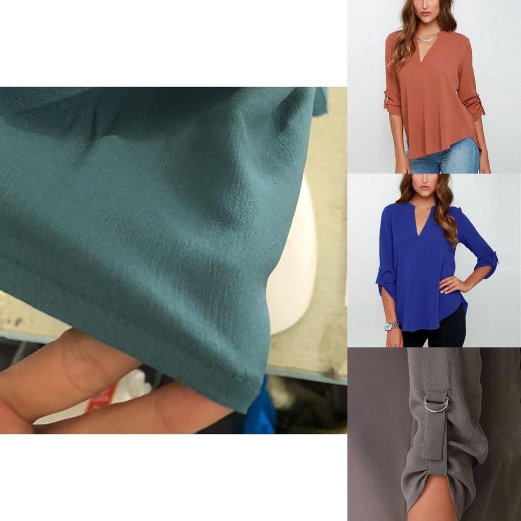 Stylish Women's Casual Long Sleeve V-neck T-shirt Pullover Tunic Blouse Options