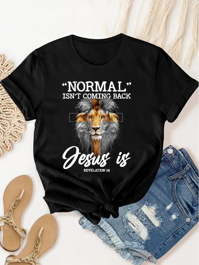 

Женские топы с принтом с коротким рукавом 2024 года, европейский и американский стиль M чёрный