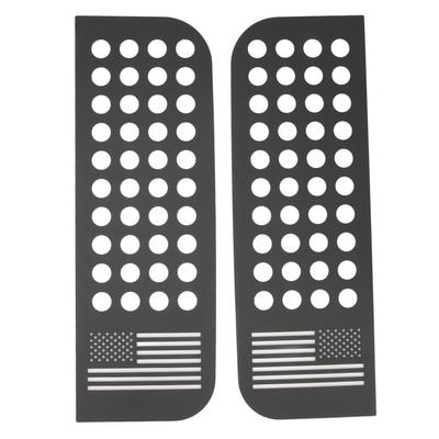 2PCS Rear Door Window Decals Aluminum Alloy Glass Panel Cover Trim Fit for Wrangler JL JT Unlimited