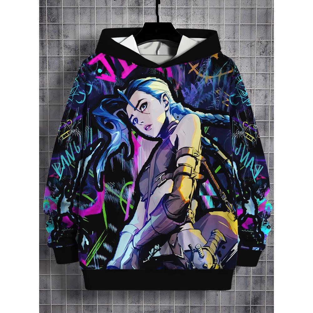 

Аніме Гра Arcane Jinx 3D Друк Худі Чоловічі Жіночі Модні Толстовки Жіночі Світшоти Унісекс Спортивний Костюм Пуловери Одяг Lol 120