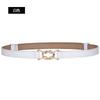 Adjustable Womens Versatile Belt Unique Pu Material Double Circle Buckle Perfect For Casual Or Wear Formal