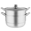 28 cm großer, zweiwandiger Dampfgarer aus Edelstahl