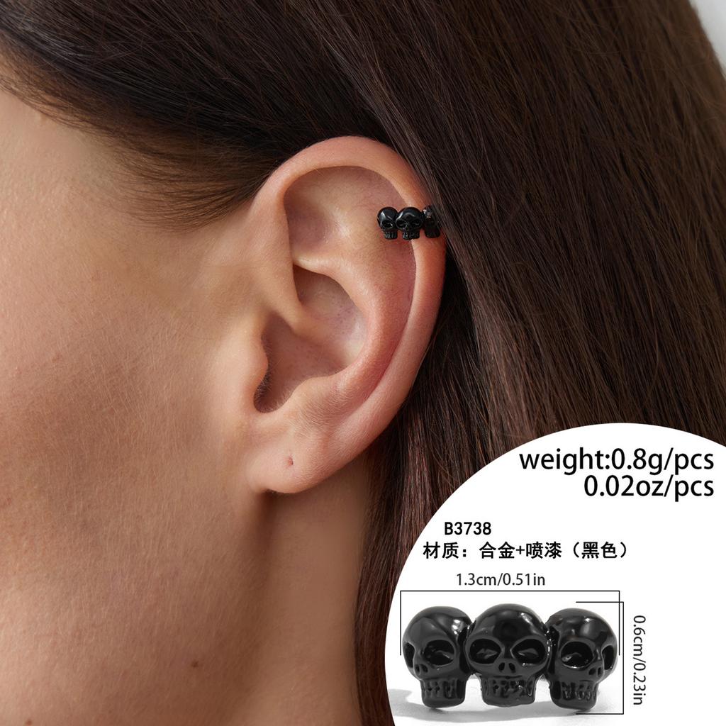 Creative Halloween Skull Hand Ear Bone Clip Earrings Personality Diablo Spider No Pierced Earrings