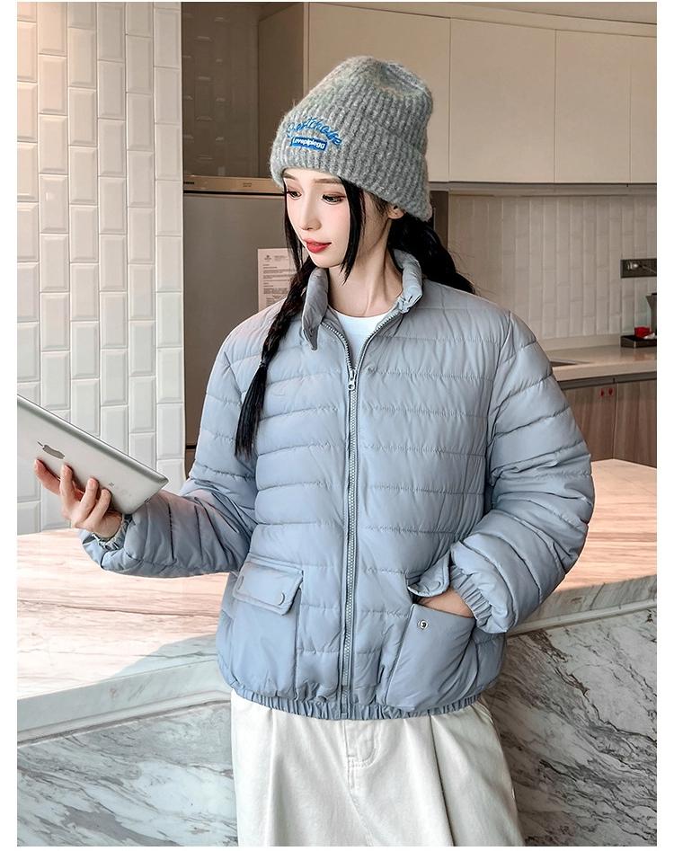 Solid Short Lightweight Warm Down Jacket for Women