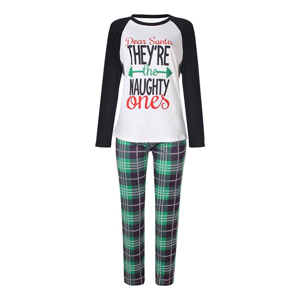 

Рождественское письмо Контраст Топ и Клетчатые Брюки Семейные Комплекты Пижамы
