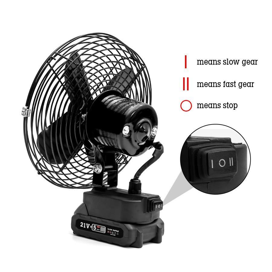 High Wind Portable Rechargeable Electric Fan with Large-Capacity Lithium Battery for Household and Outdoor Camping