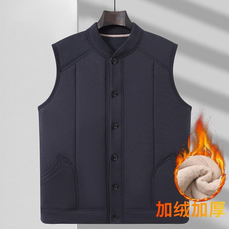 

Men s velvet thickened vest winter father vest grandfather warm back vest wear cold inside and outside 5XL