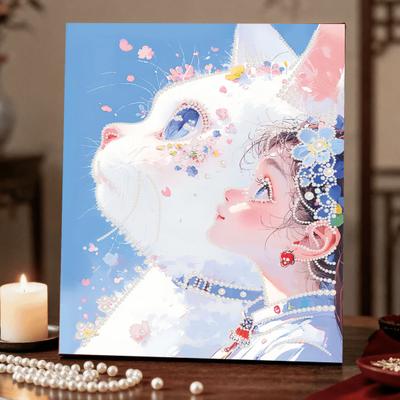 Plastic Pearl Painting Kit for Adults DIY 3D Pearl Art Craft Plastic Pearls Pre-Printed Canvas Set for Home Decor Craft Lovers