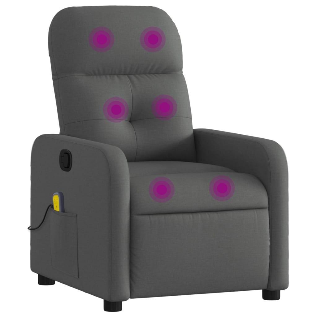 Massage Chair Dark Gray Fabric