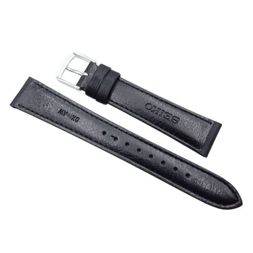 SEIKO Watch Band, 20mm, DX61A, Smooth Cowhide Leather, Black