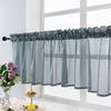 Yousheng Short Curtain Wear Rod Style Scratch-Proof Wrinkle-resistant Non-fading Tear-Resistant Rhombus Lace Mesh Short Curtain for Cafe