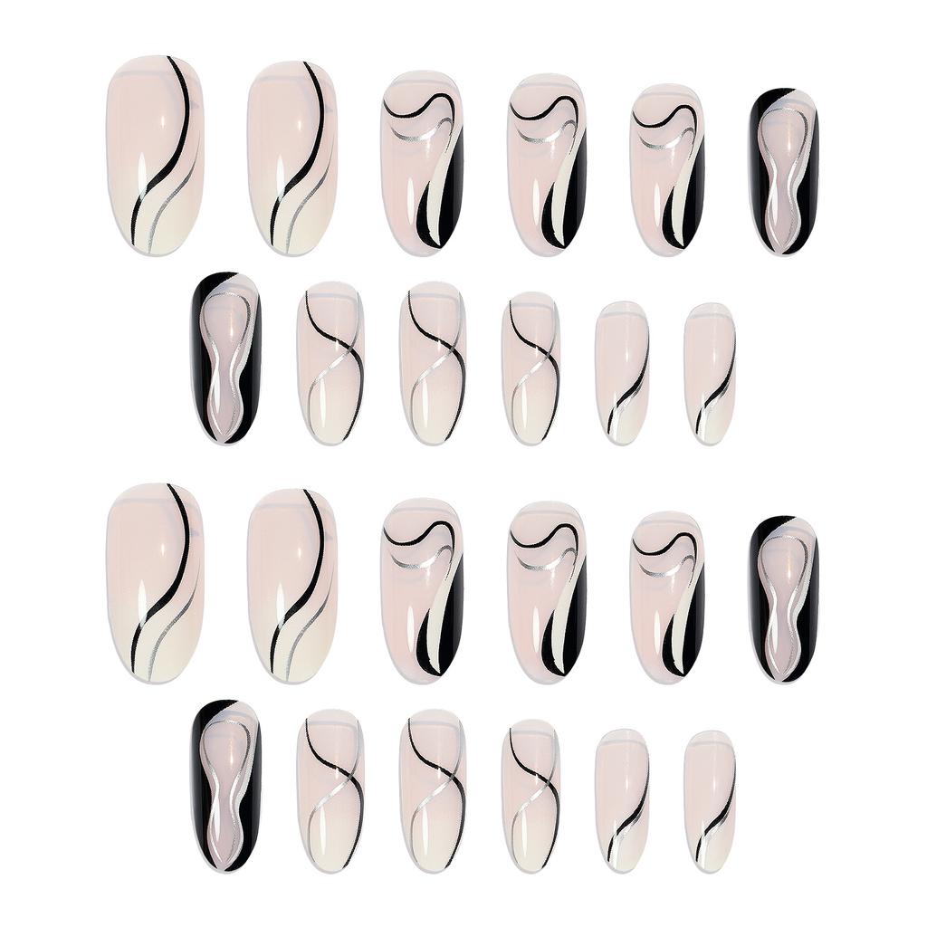 Nackte Lange Spitze Nagel Rose Tragen Nagel Fertiger Falscher Nagel Nagelpflaster Nagelpflaster Wasserdicht Abnehmbares Nagelpflaster