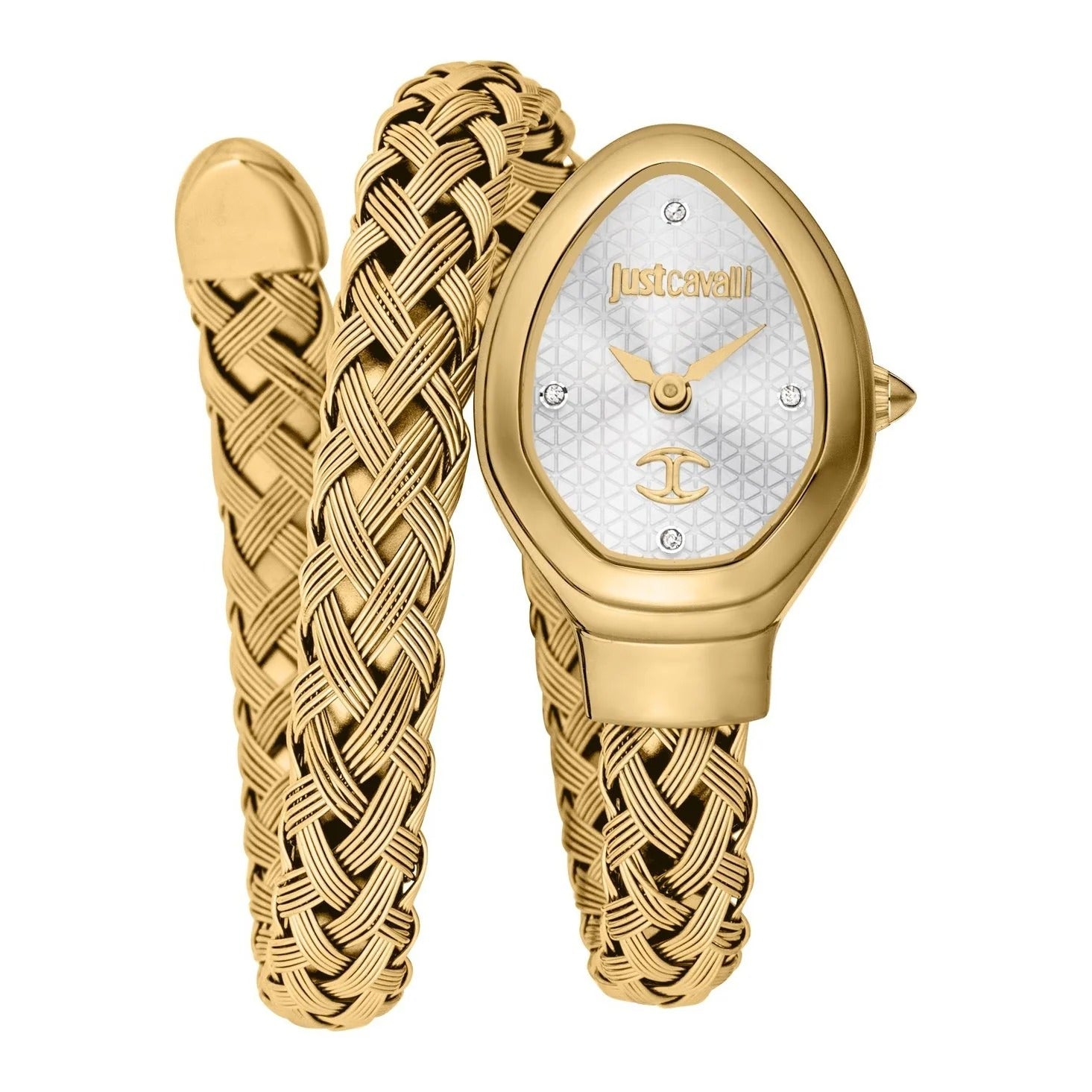 Just Cavalli Novara Silver Dial Gold