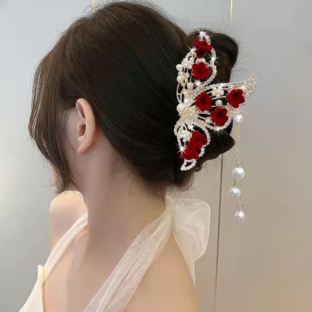 Super unsterbliche chinesische Quastenklammer, Hochwertige chinesische Kopfbedeckung, Schmetterlingsglocke, Orchideen-Haarklammer, Hochzeitsklammer