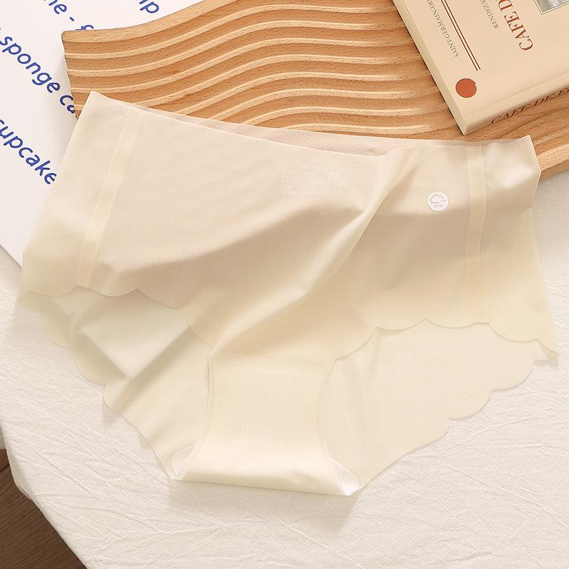 Women s Ice Silk Ultra-Thin Seamless Panties with Antibacterial Liner L (50-60 kg)