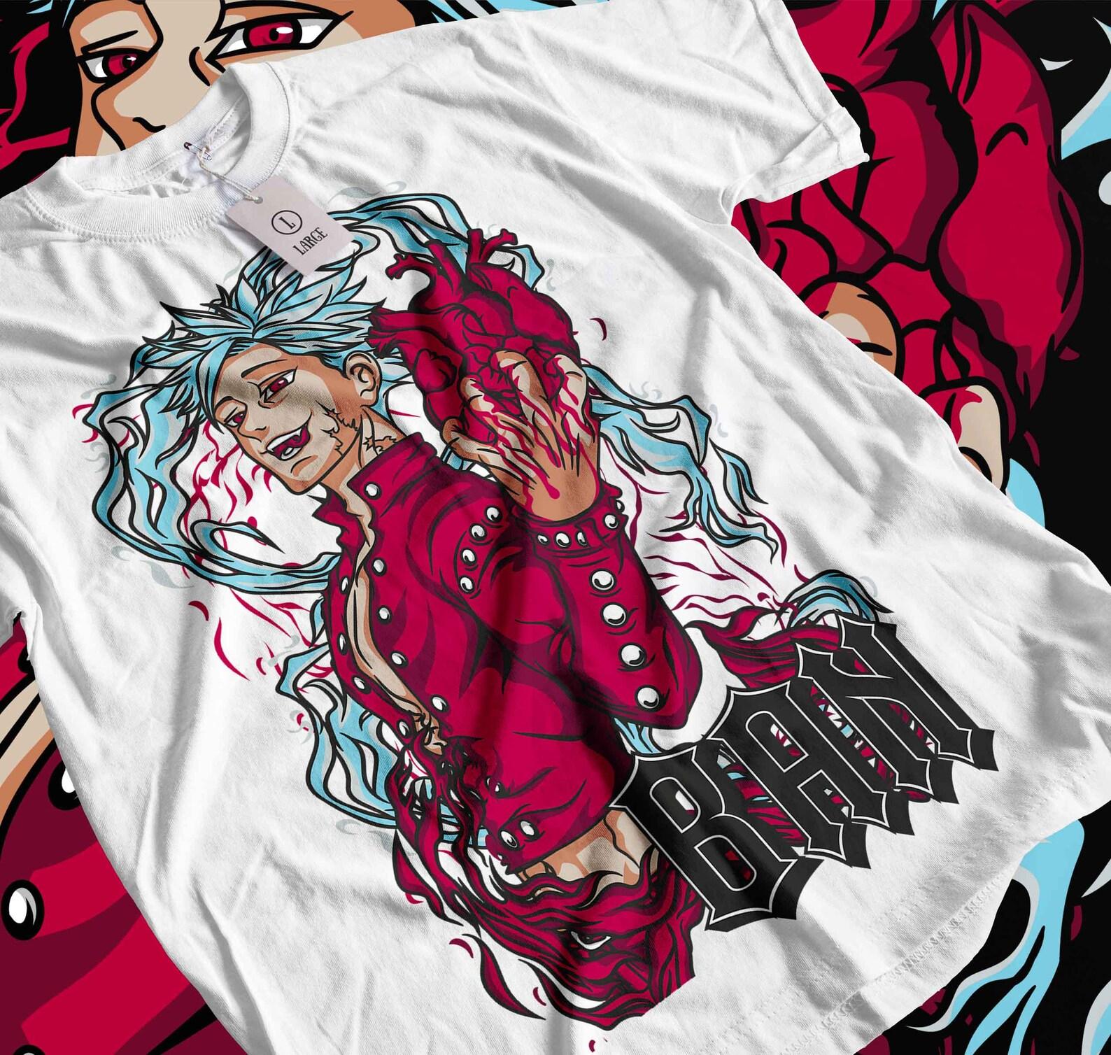 Seven Deadly Sins Anime T-Shirt, Meliodas Ban Escanor Manga Tee S
