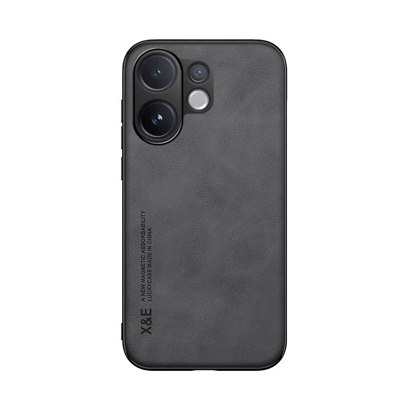 KEYSION Luxury Retro PU Leather Phone Case for VIVO V60 Soft Silicone+PC Shockproof Phone Back Cover for VIVO V60 5G