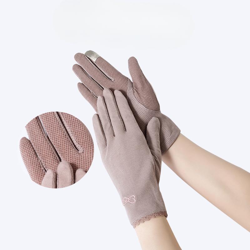 New Summer Women's Cotton Non Slip Breathable Sun Protection Gloves Riding Driving UV Rays Thin Touch Screen