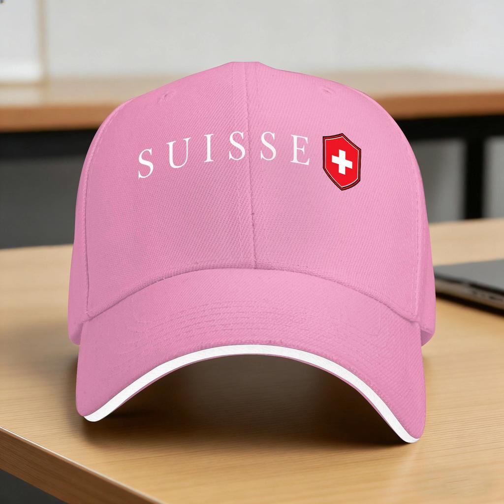 Summer Casual Baseball Cap Swiss Switzerland Flag Outdoor Sports Trucker Hat For Unisex Women Adjustable  DIY Print Baseball Caps