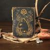 Blank Leather Spell Book: Cat Design Grimoire, Handmade Journal