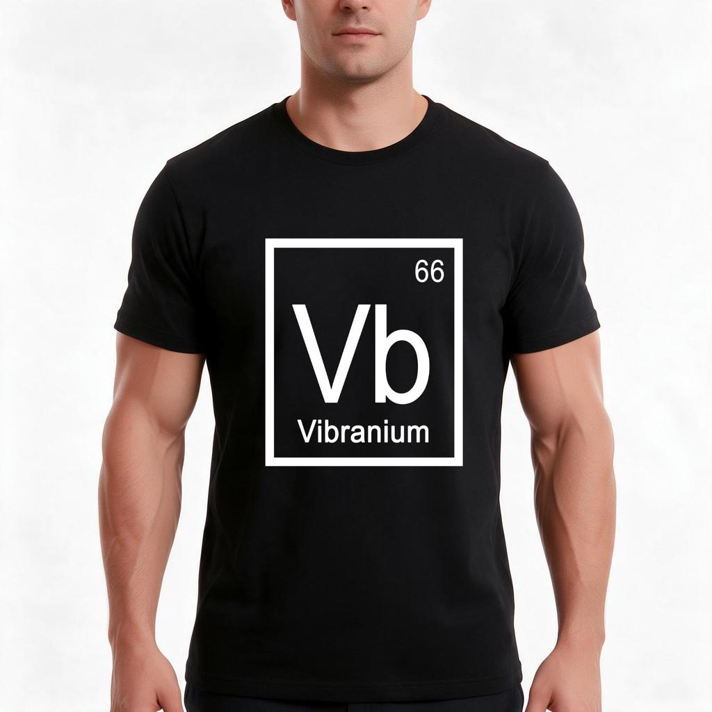 Vibranium TShirt Summer Casual Cotton Tee Oversized Streetwear Tops Vintage Graphic Print Loose Fit Short Sleeve