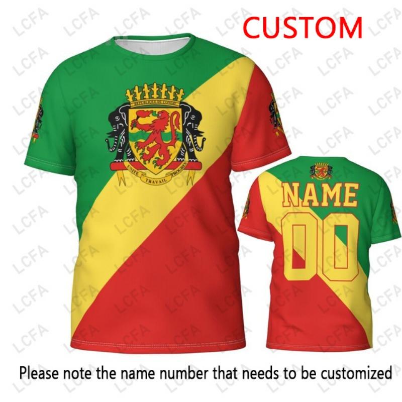 Democratische Republiek Congo Vlag Embleem T-shirt Mannen Vrouwen T-shirts Jersey Voetbal Voetbal Fans Cadeau Oversized
