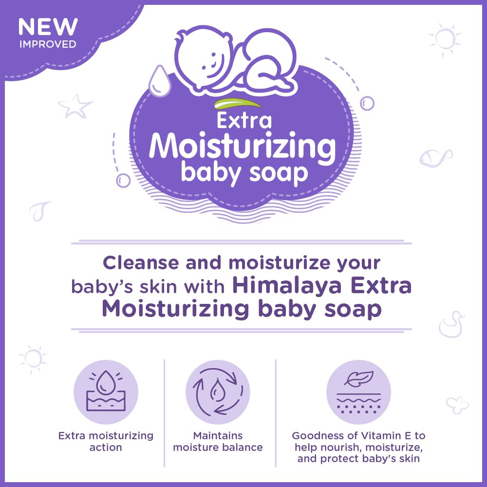 Himalaya Extra Moisturizing Baby Soap 75GM Gentle Winter Skin Care Pack