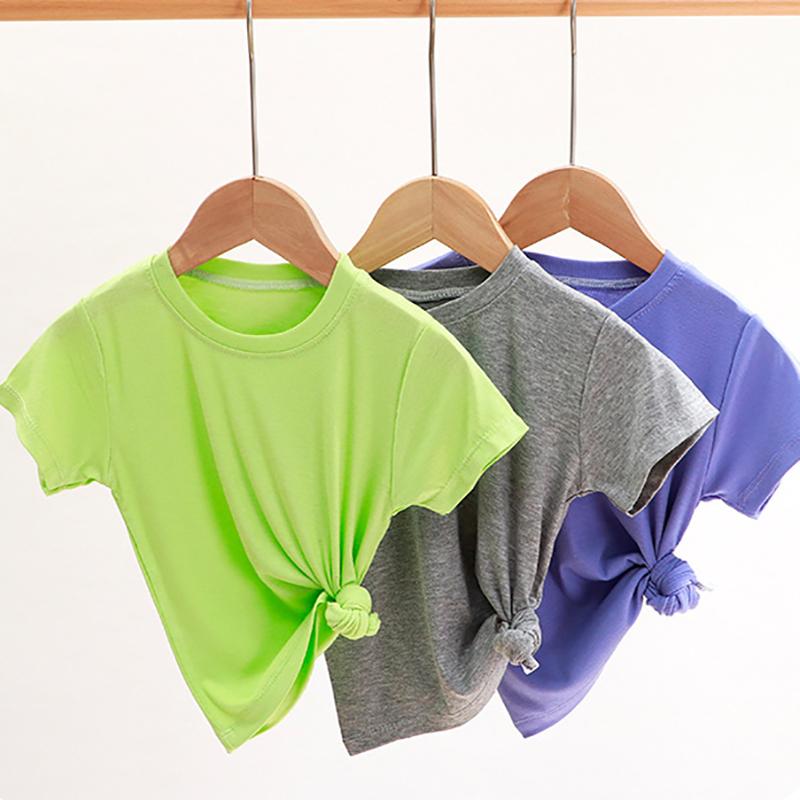 Spedbarnsklær Sommer Baby Gutter Bomullstrykk Kortermet Barn Jenter Pustende Uformelle T-skjorter Mote Jente Topper 1-3Y