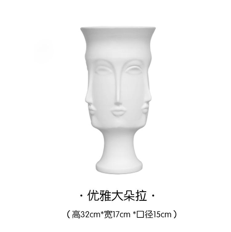Lady Men Face Head Planter Vase Face Flower Human Succulent Pot Home Garden Ornament Ceramic Crafts