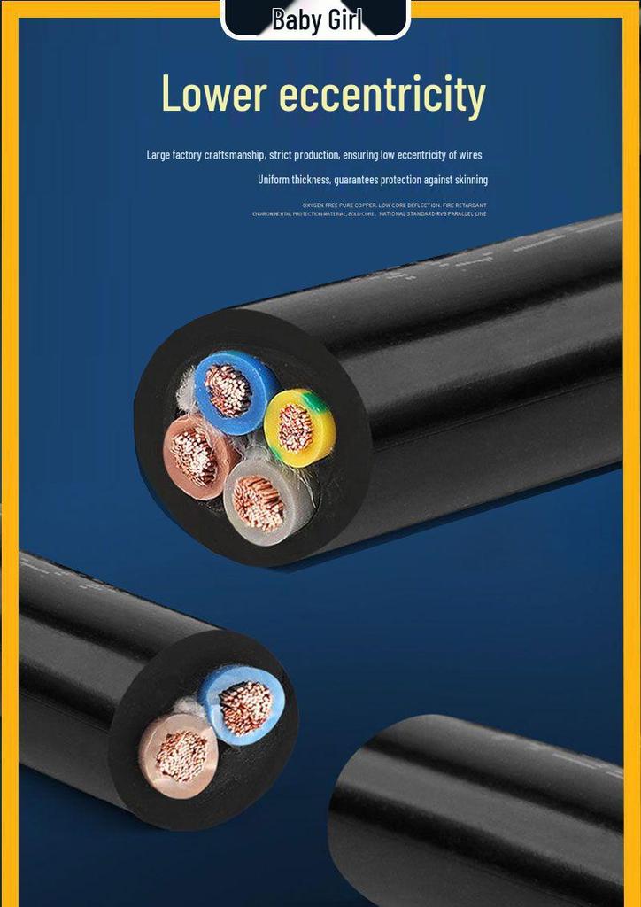 42.5 National Standard Sheathed Cable Wire, 3-Phase / 2-Phase, 234-Core, 1.510 Sqm, Flame Retardant, Construction Power Cord, 6.
