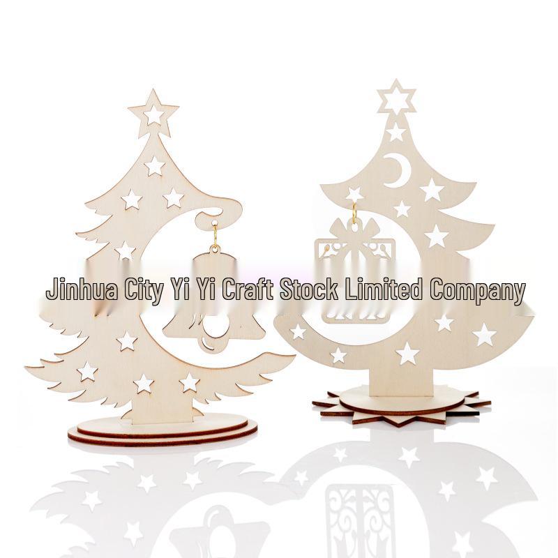 DIY Wooden Christmas Tree Desktop Ornaments Display Stand