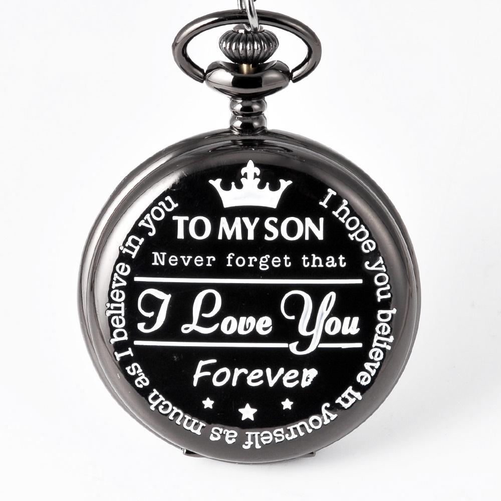 Vintage Round Pendant Pocket Watch for Son Roman Numeral Dial Chain Perfect Gift for Christmas Birthday Graduation