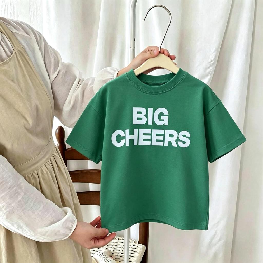 Print Strawberry Girl's T-shirt Summer New Kids Clothing Short Sleeve Tops Tees Crewneck Casual Simple Children's Tshirts