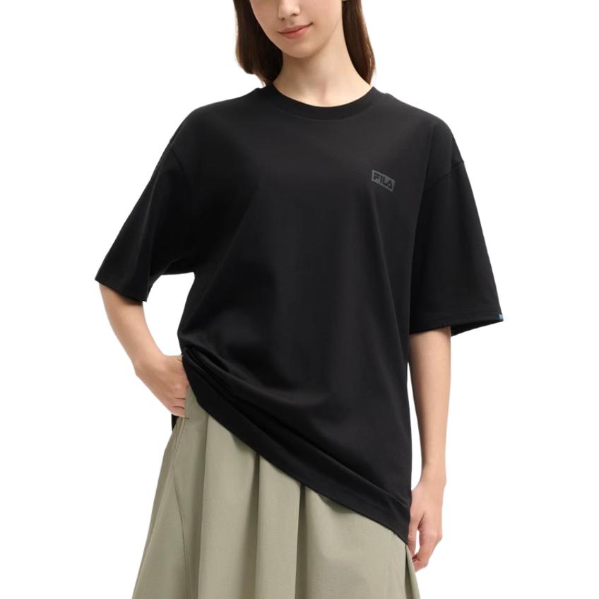 Fila Original Simple Casual Cotton Loose Short Sleeve T-Shirt Men Tops Black F51M529109F-BK